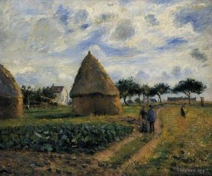 Camille Pissarro Werk - Bauern und Heuhaufen 1878