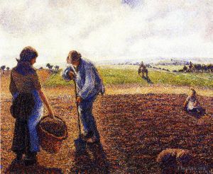 Camille Pissarro Werk - Bauern auf dem Feld Eragny 1890