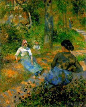 Camille Pissarro Werk - Bauern ruhen 1881