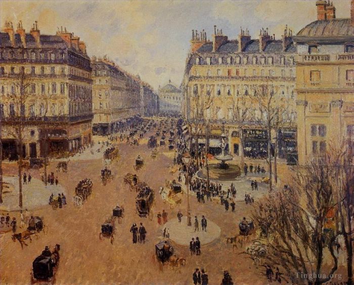 Camille Pissarro Ölgemälde - Place du Theatre Francais Nachmittagssonne im Winter 1898