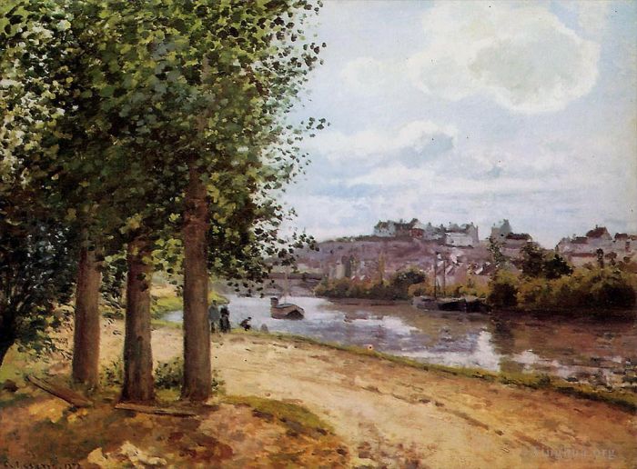 Camille Pissarro Ölgemälde - Pontoise-Ufer der Oise 1872