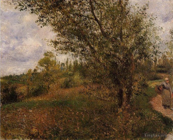 Camille Pissarro Ölgemälde - Pontoise-Landschaft durch die Felder 1879