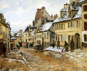 Camille Pissarro Werk - Pontoise die Straße nach Gisors im Winter 1873