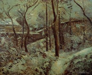 Camille Pissarro Werk - Schlechter Fußweg Pontoise-Schneeeffekt 1874