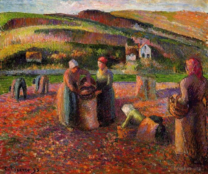 Camille Pissarro Ölgemälde - Kartoffelernte 1893