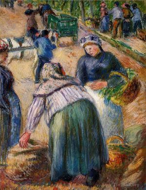 Camille Pissarro Werk - Kartoffelmarkt Boulevard des Fosses Pontoise 1882