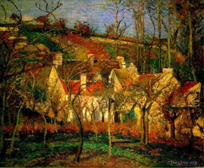 Camille Pissarro Ölgemälde - Rote Dächer Ecke eines Dorfes Winter 1877