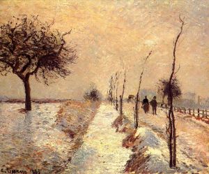 Camille Pissarro Werk - Straße im Eragny-Winter 1885