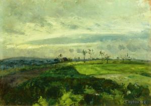 Camille Pissarro Werk - Hügelige Landschaft im Winter 1875