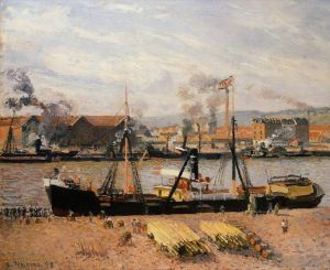 Camille Pissarro Werk - Hafen von Rouen entlädt Holz 1898