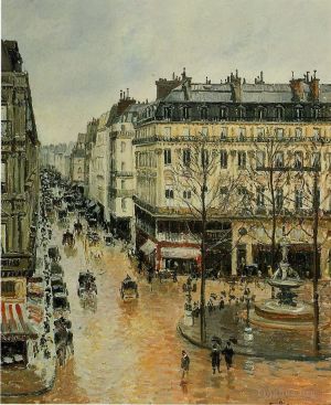 Camille Pissarro Werk - Rue Saint Honore Nachmittagsregeneffekt 1897