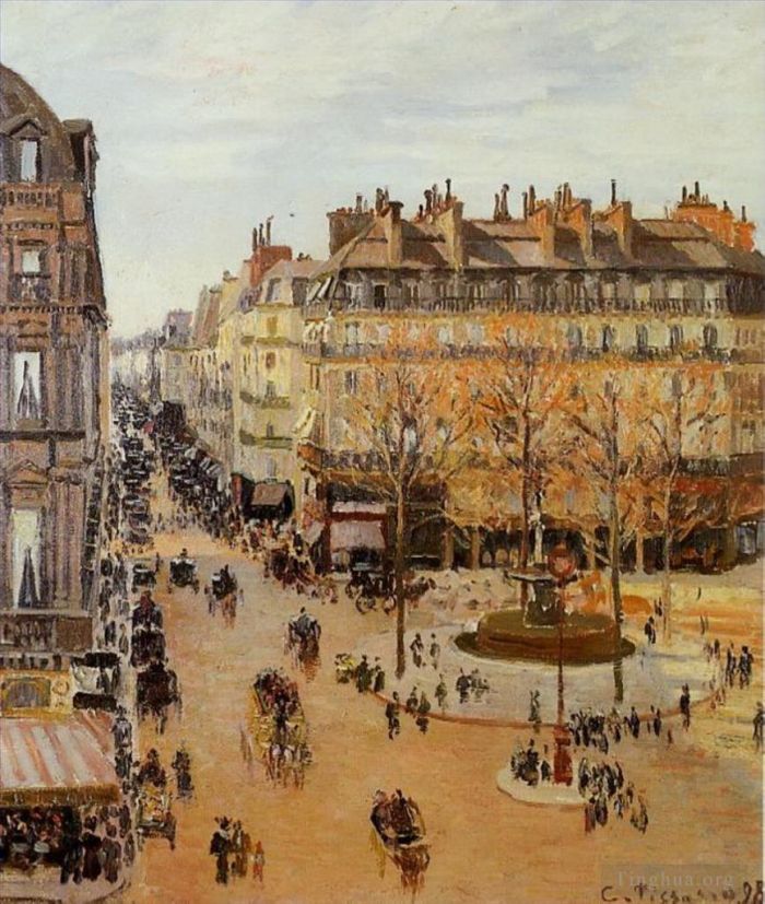 Camille Pissarro Ölgemälde - Rue Saint Honore Sonneneffekt Nachmittag 1898