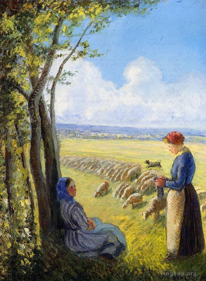 Camille Pissarro Ölgemälde - Schäferinnen