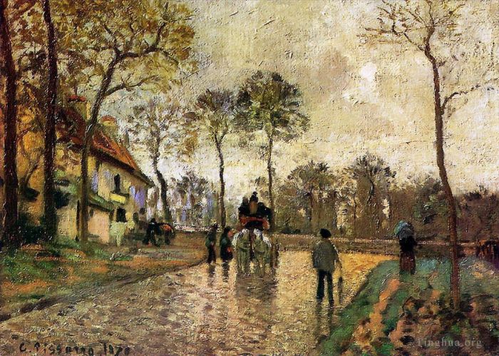 Camille Pissarro Ölgemälde - Postkutsche nach Louveciennes 1870