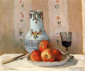 Camille Pissarro Werk - Stillleben mit Äpfeln und Krug 1872