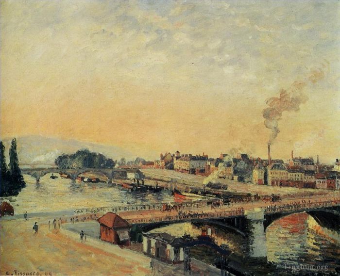 Camille Pissarro Ölgemälde - Sonnenaufgang in Rouen 1898
