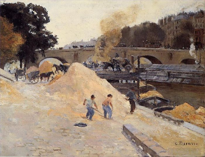Camille Pissarro Ölgemälde - Die Ufer der Seine in Paris Pont Marie Quai d Anjou