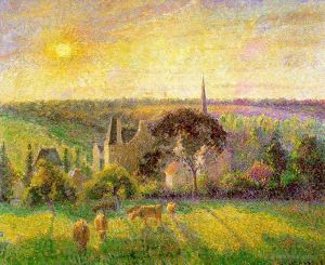 Camille Pissarro Werk - Die Kirche und der Bauernhof von Eragny 1895