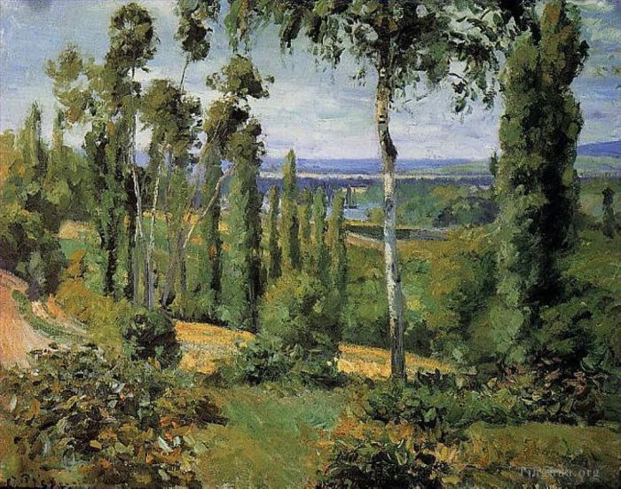 Camille Pissarro Ölgemälde - Die Landschaft in der Nähe von Conflans Saint Honorine 1874