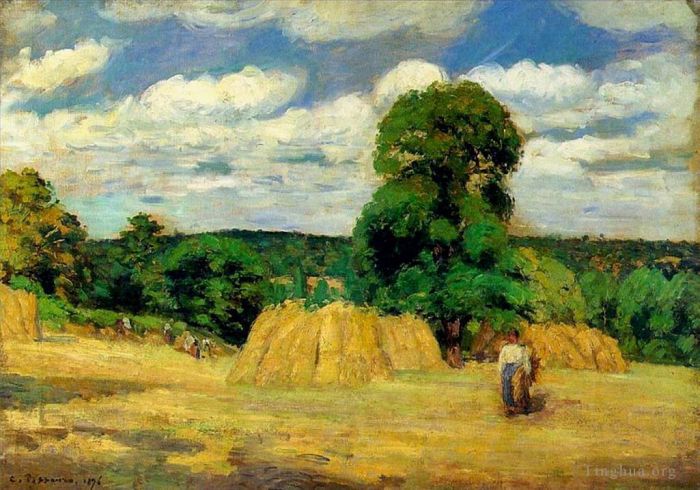 Camille Pissarro Ölgemälde - Die Ernte in Montfoucault 1876