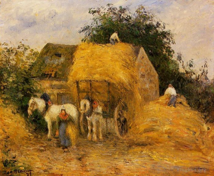 Camille Pissarro Ölgemälde - Der Heuwagen Montfoucault 1879