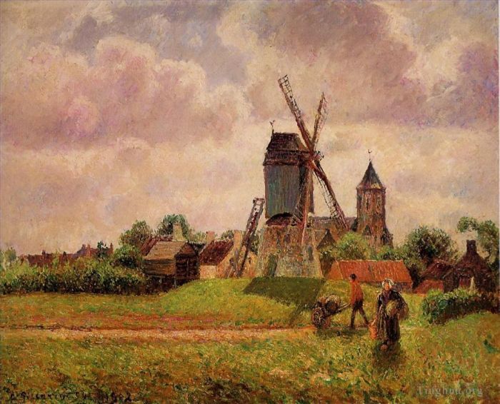 Camille Pissarro Ölgemälde - Die Knocke-Windmühle Belgien