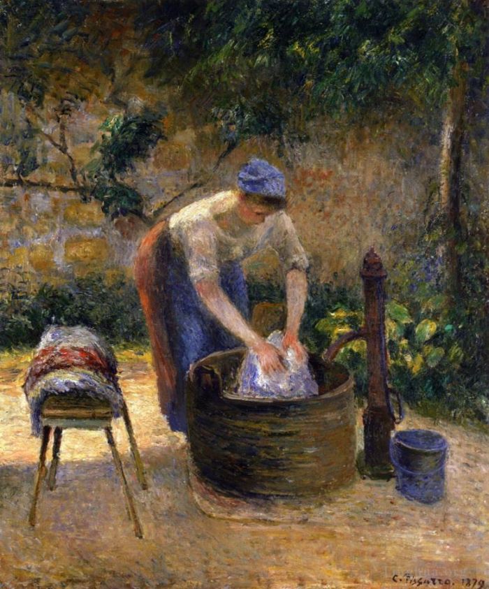 Camille Pissarro Ölgemälde - Die Wäscherin 1879