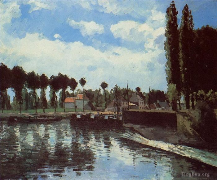 Camille Pissarro Ölgemälde - Die Schleuse bei Pontoise