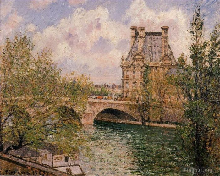 Camille Pissarro Ölgemälde - Der Pavillon de Flore und der Pont Royal 1902