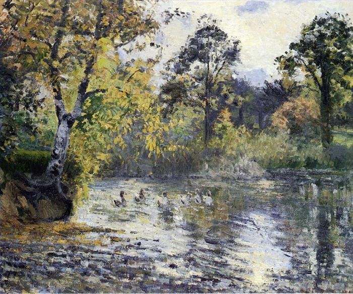 Camille Pissarro Ölgemälde - Der Teich in Montfoucault 1874