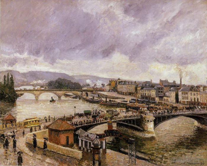 Camille Pissarro Ölgemälde - Der Pont Boieldieu Rouen Regeneffekt 1896