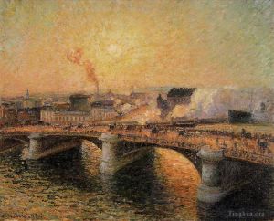Camille Pissarro Werk - Der Pont Boieldieu Rouen Sonnenuntergang 1896