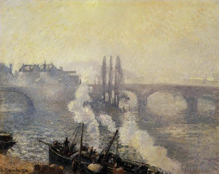 Camille Pissarro Ölgemälde - Der Pont Corneille Rouen Morgennebel 1896
