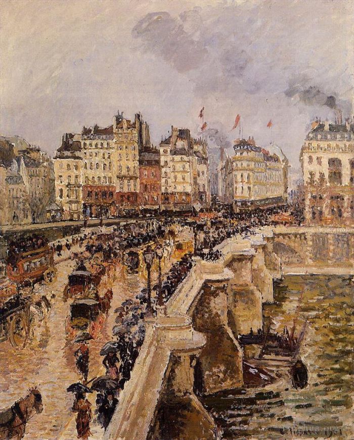Camille Pissarro Ölgemälde - Der regnerische Nachmittag von Pont Neuf im Jahr 1901