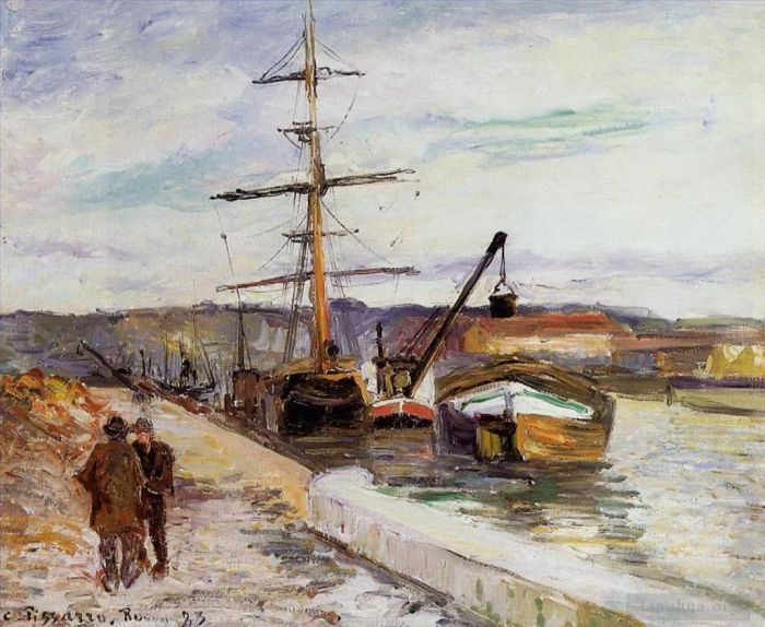 Camille Pissarro Ölgemälde - Der Hafen von Rouen 1883