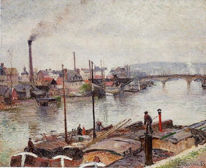 Camille Pissarro Ölgemälde - Der Hafen von Rouen 2 1883