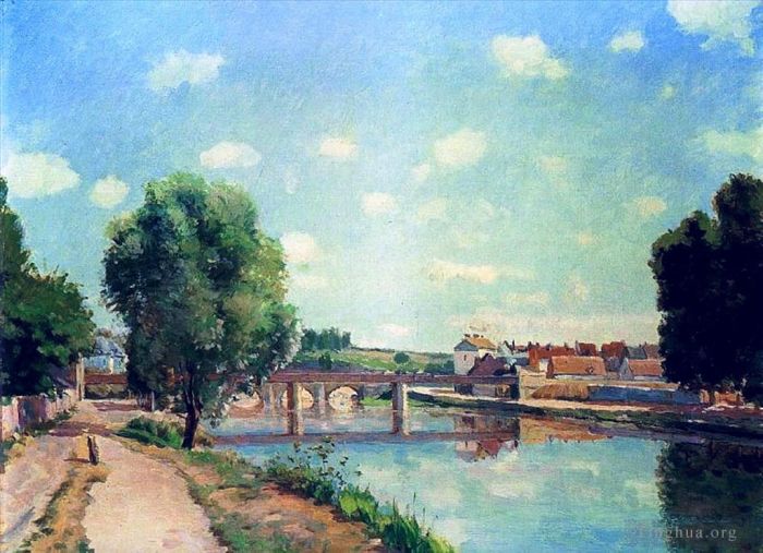Camille Pissarro Ölgemälde - Die Eisenbahnbrücke Pontoise