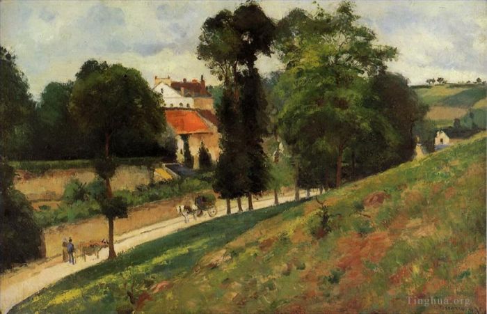 Camille Pissarro Ölgemälde - Die Saint-Antoine-Straße in der Hermitage Pontoise 1875