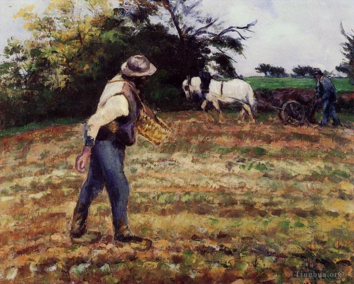 Camille Pissarro Ölgemälde - Der Sämann Montfoucault 1875