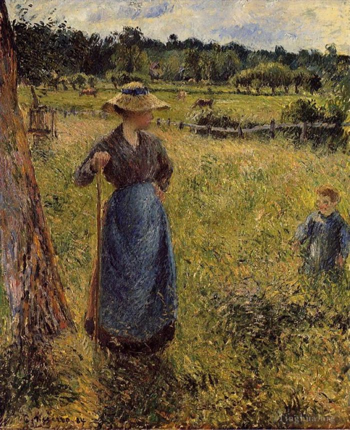 Camille Pissarro Ölgemälde - Der Heuwender 1884