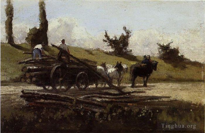 Camille Pissarro Ölgemälde - Der Holzkarren