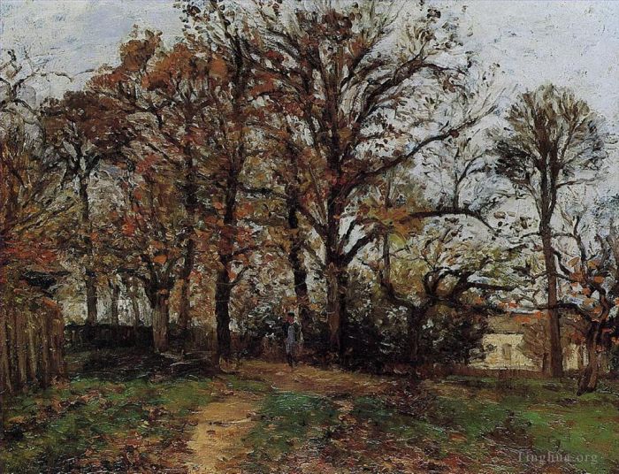 Camille Pissarro Ölgemälde - Bäume auf einer Hügelherbstlandschaft in Louveciennes 1872