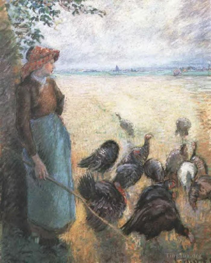 Camille Pissarro Ölgemälde - Truthahnmädchen 1884