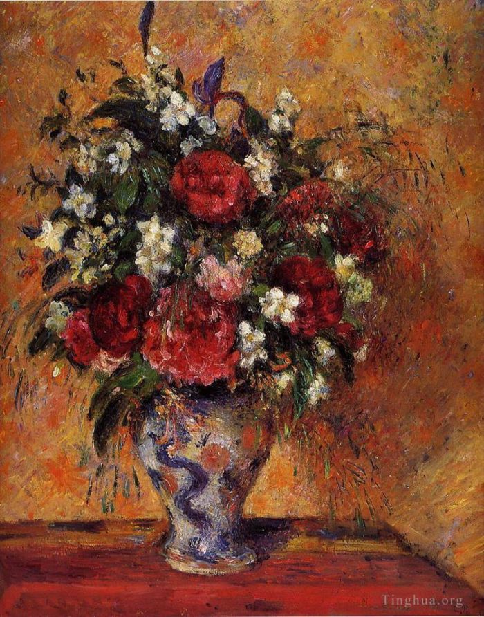 Camille Pissarro Ölgemälde - Vase mit Blumen