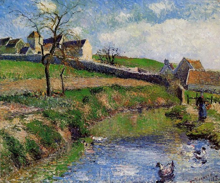 Camille Pissarro Ölgemälde - Ansicht eines Bauernhofs in Osny 1883