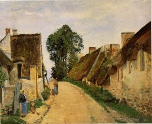 Camille Pissarro Werk - Dorfstraße Auvers sur Oise 1873