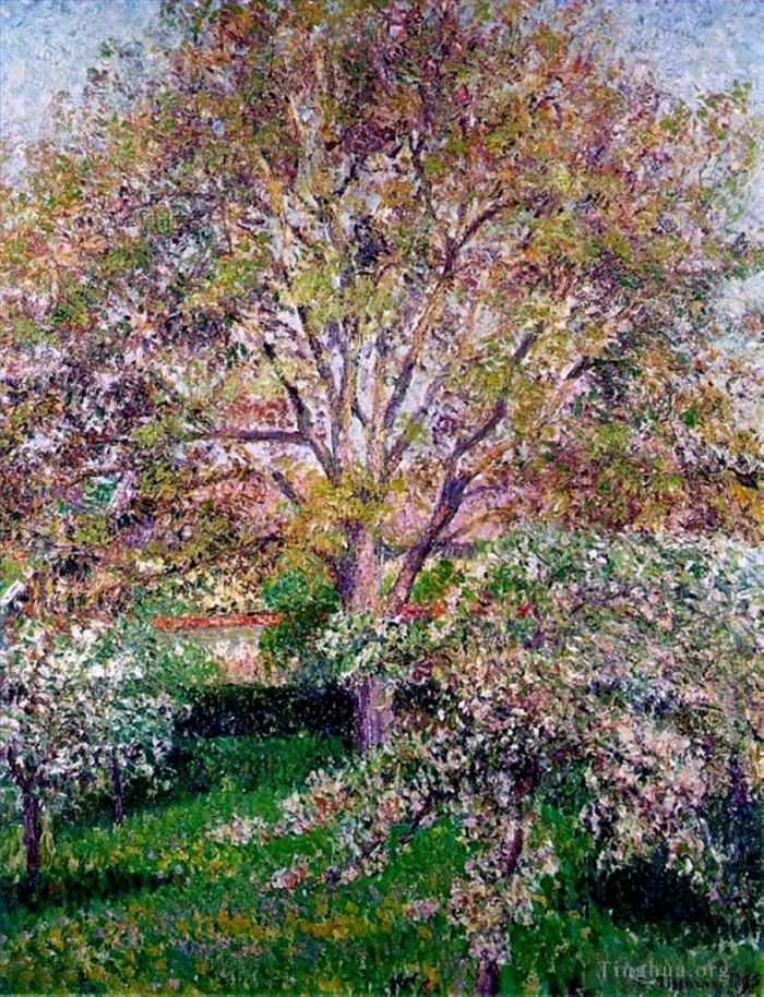 Camille Pissarro Ölgemälde - Blühende Walnuss- und Apfelbäume in Eragny