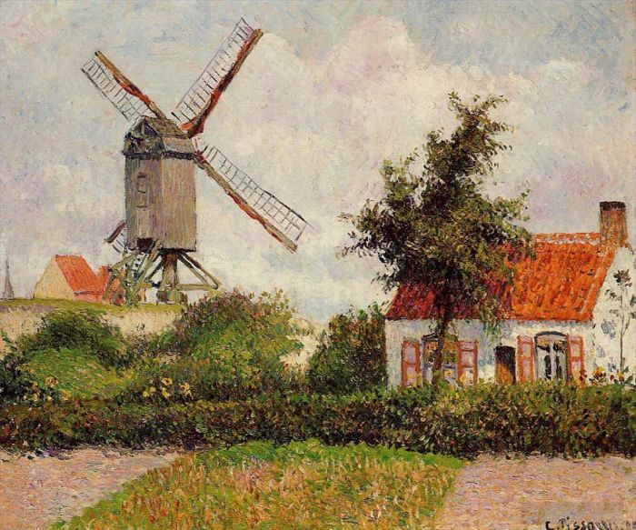 Camille Pissarro Ölgemälde - Windmühle in Knokke Belgien 1894