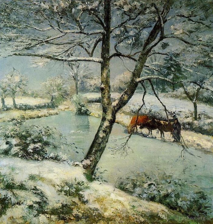 Camille Pissarro Ölgemälde - Winter in Montfoucault 1875