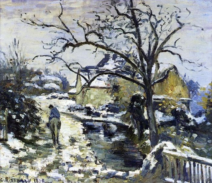 Camille Pissarro Ölgemälde - Winter in Montfoucault 2 1875